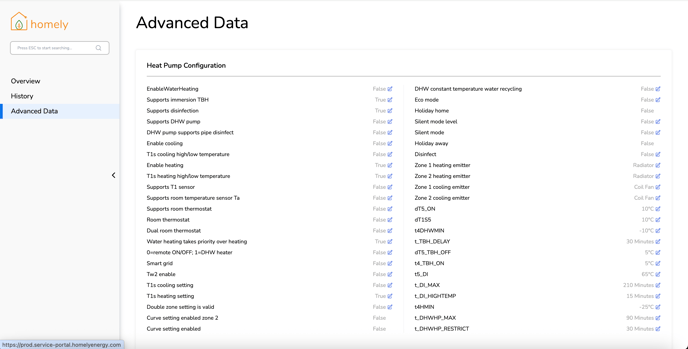 Advanced Data Page
