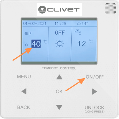 Clivet Controller - Heating + onoff