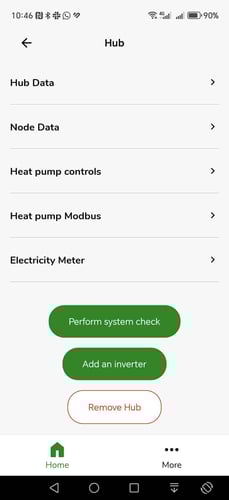 Hub Information Screen