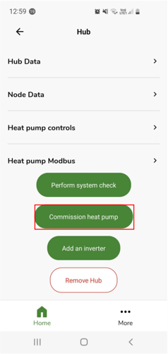Commission Heat Pump